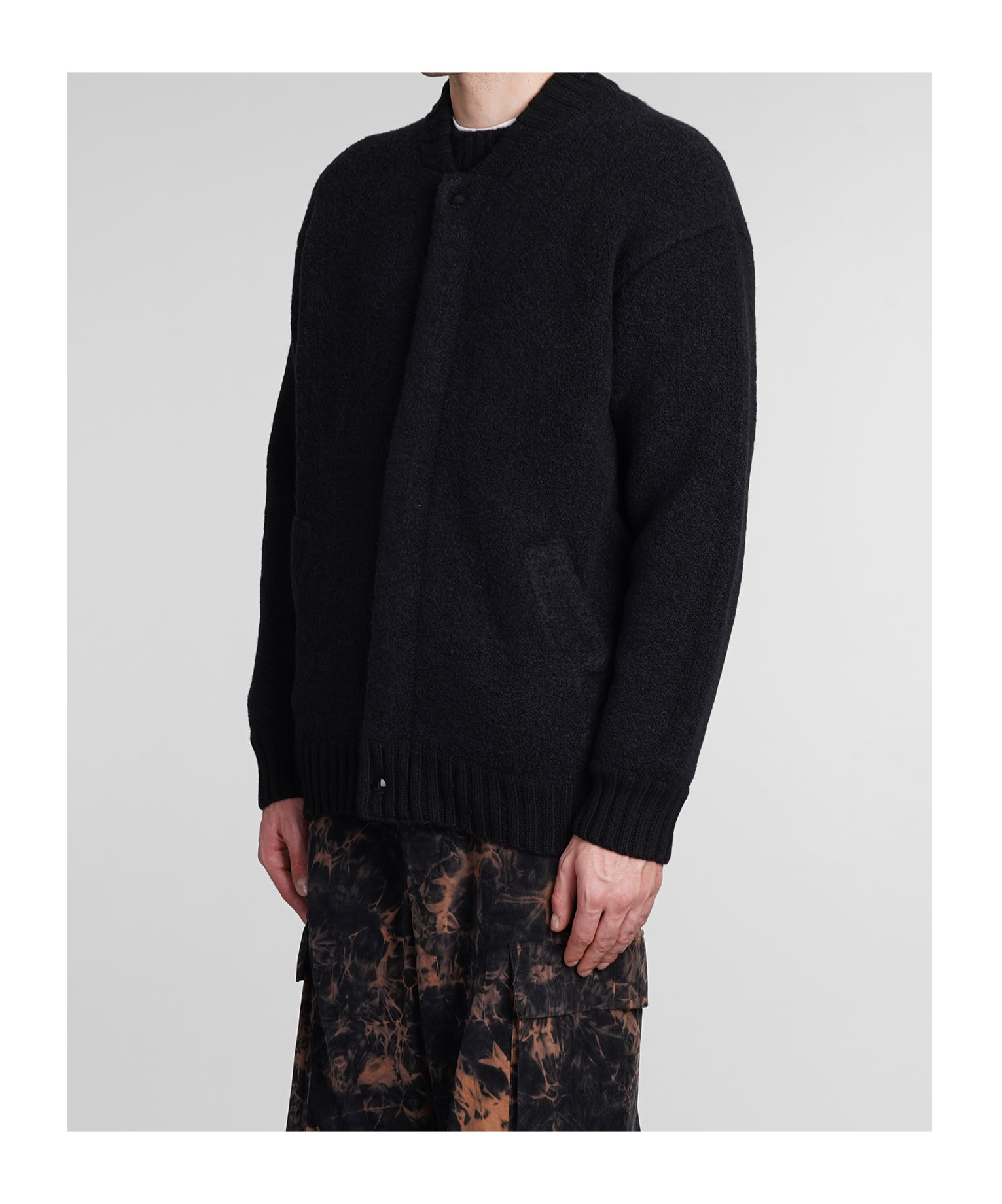 Laneus Casual Jacket In Black Wool