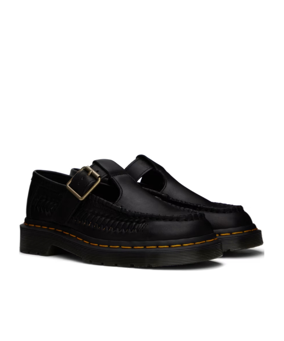 Dr. Martens' Pin Buckle Strap Loafers With Upper In Black