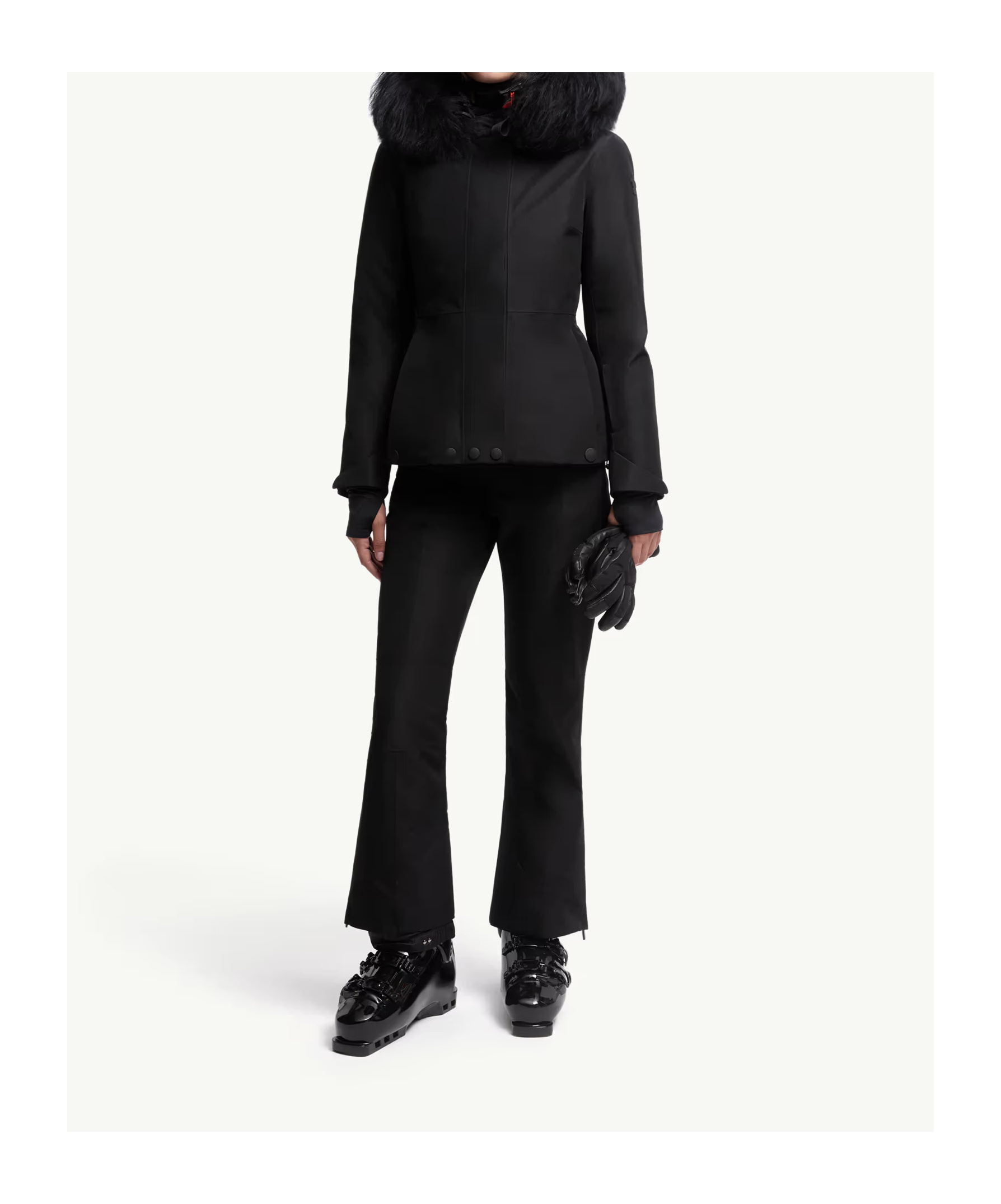 Moncler Laplance Gore-tex Shearling-trimmed Hooded Down Ski Jacket In Black