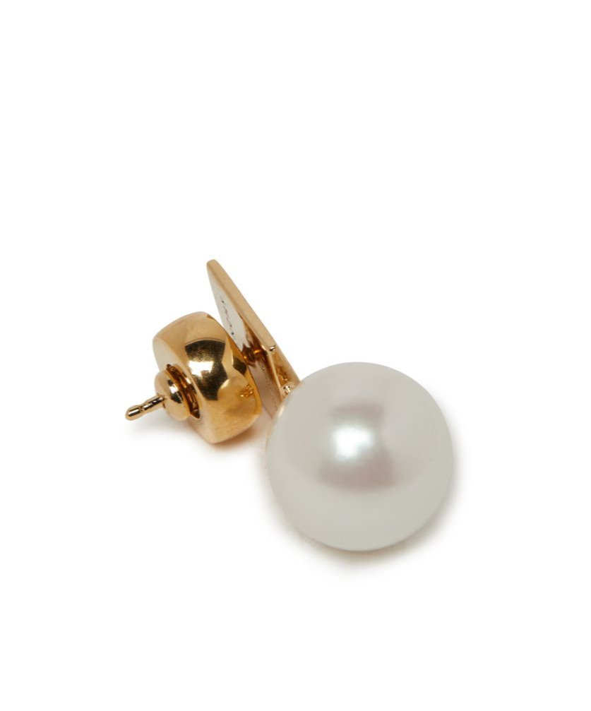 Givenchy White And Golden Brass 4g Earrings In White/gold