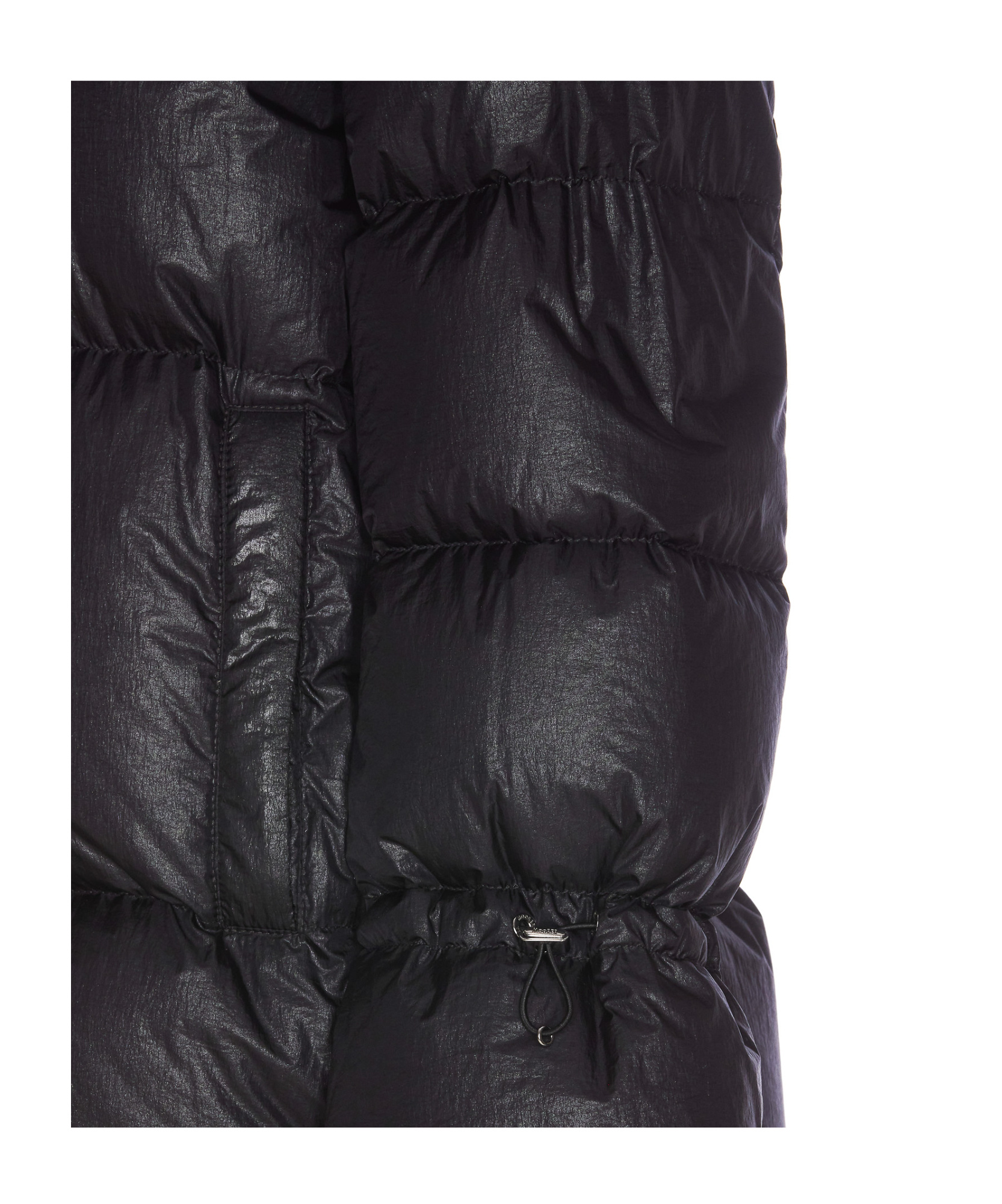 Moorer High Neck Padded Jacket With Drawstring Hem In Black
