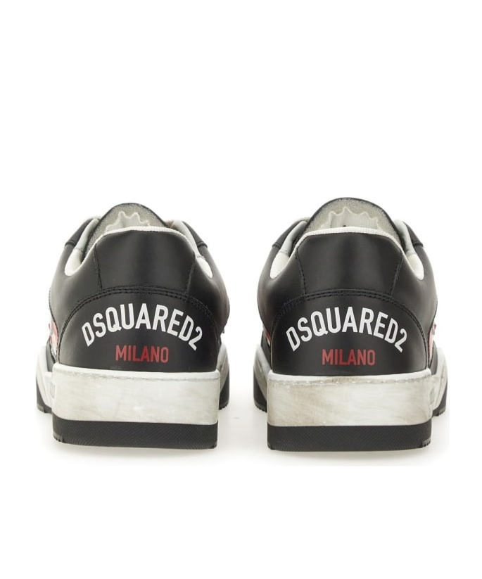 Dsquared2 Black Sneakers With Distressed Effect And Logo On The Heel In Black
