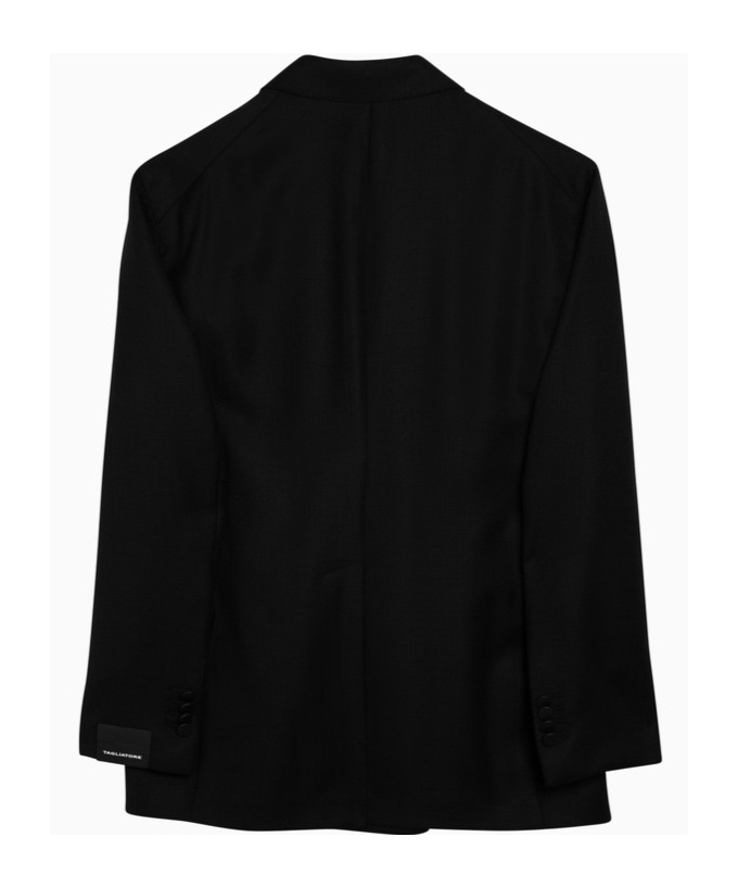 Tagliatore Wool Double Breasted Jacket With Notch Lapel In Black