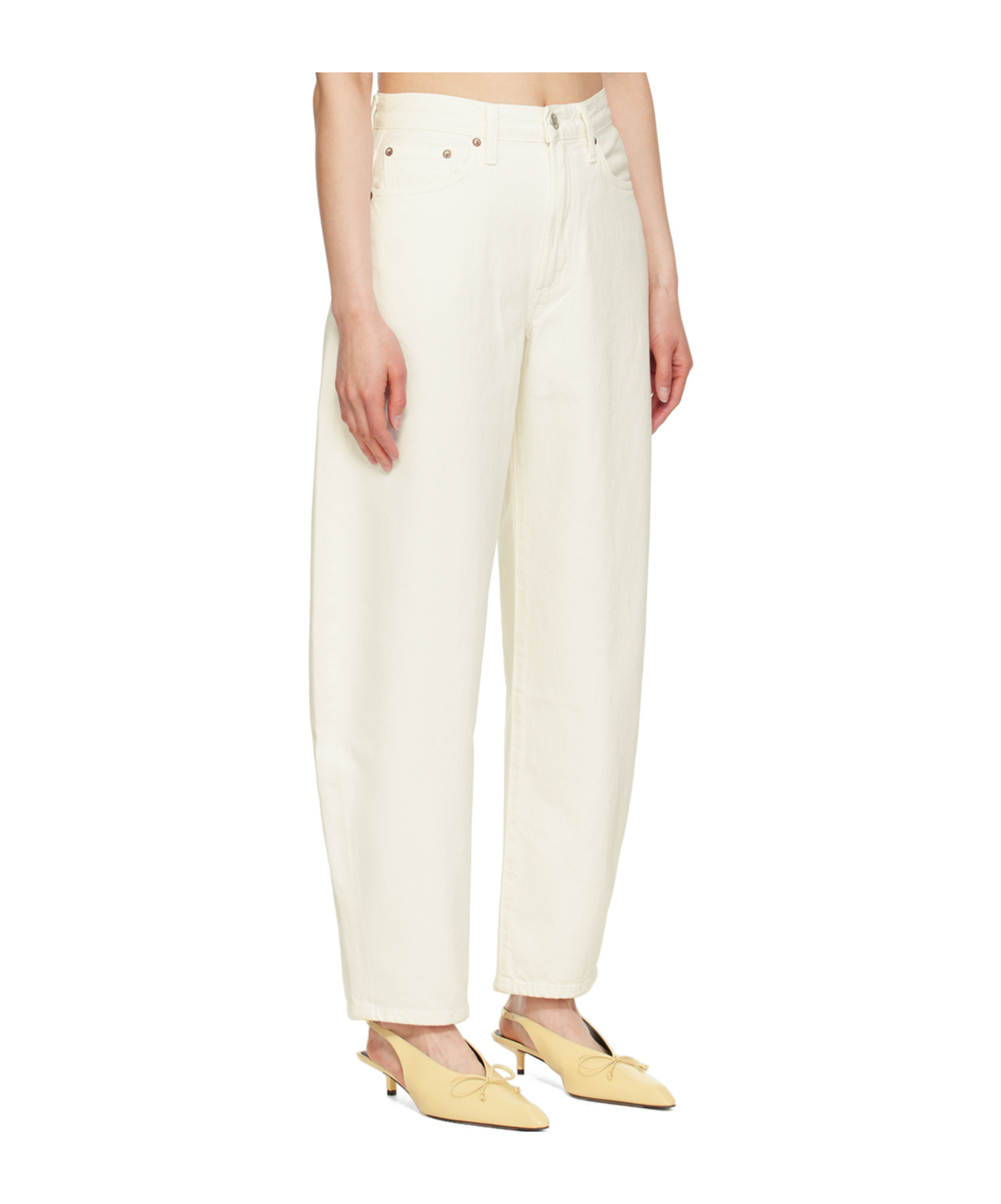 Agolde Off-white Balloon Jeans In White