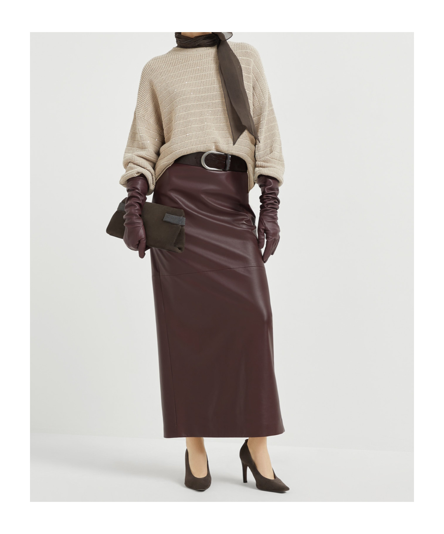 Brunello Cucinelli Cotton-blend Sequin-embellished Sweater In Neutral