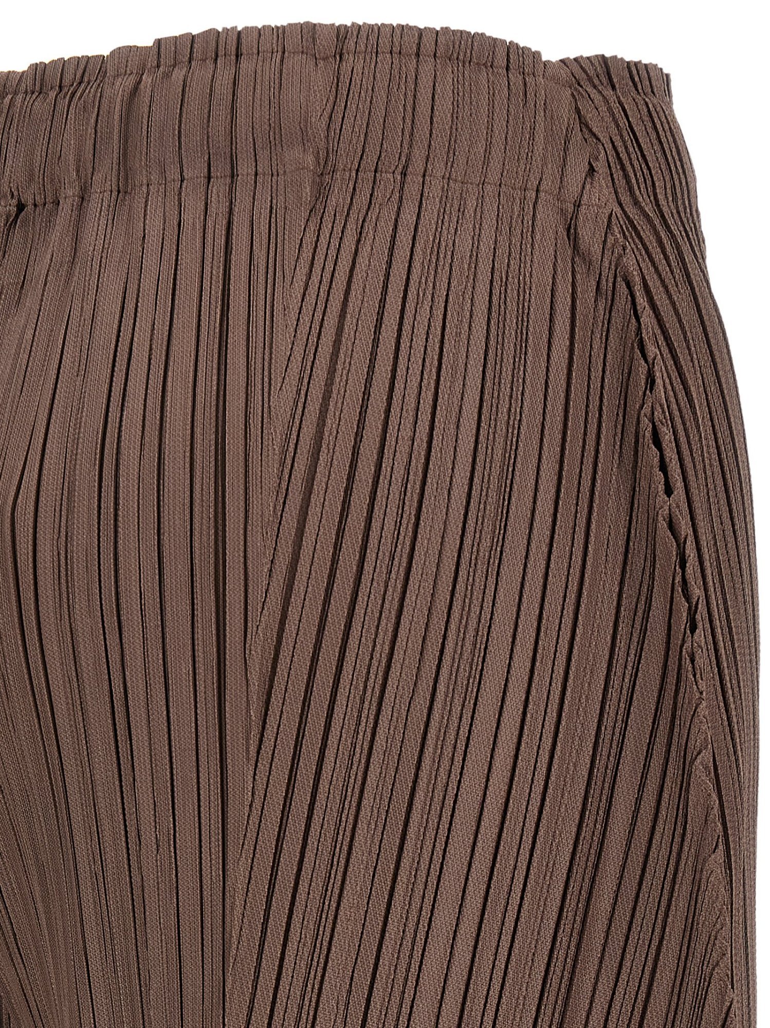 Issey Miyake Pleats Please  'thicker Bottoms 2' Pants In Brown