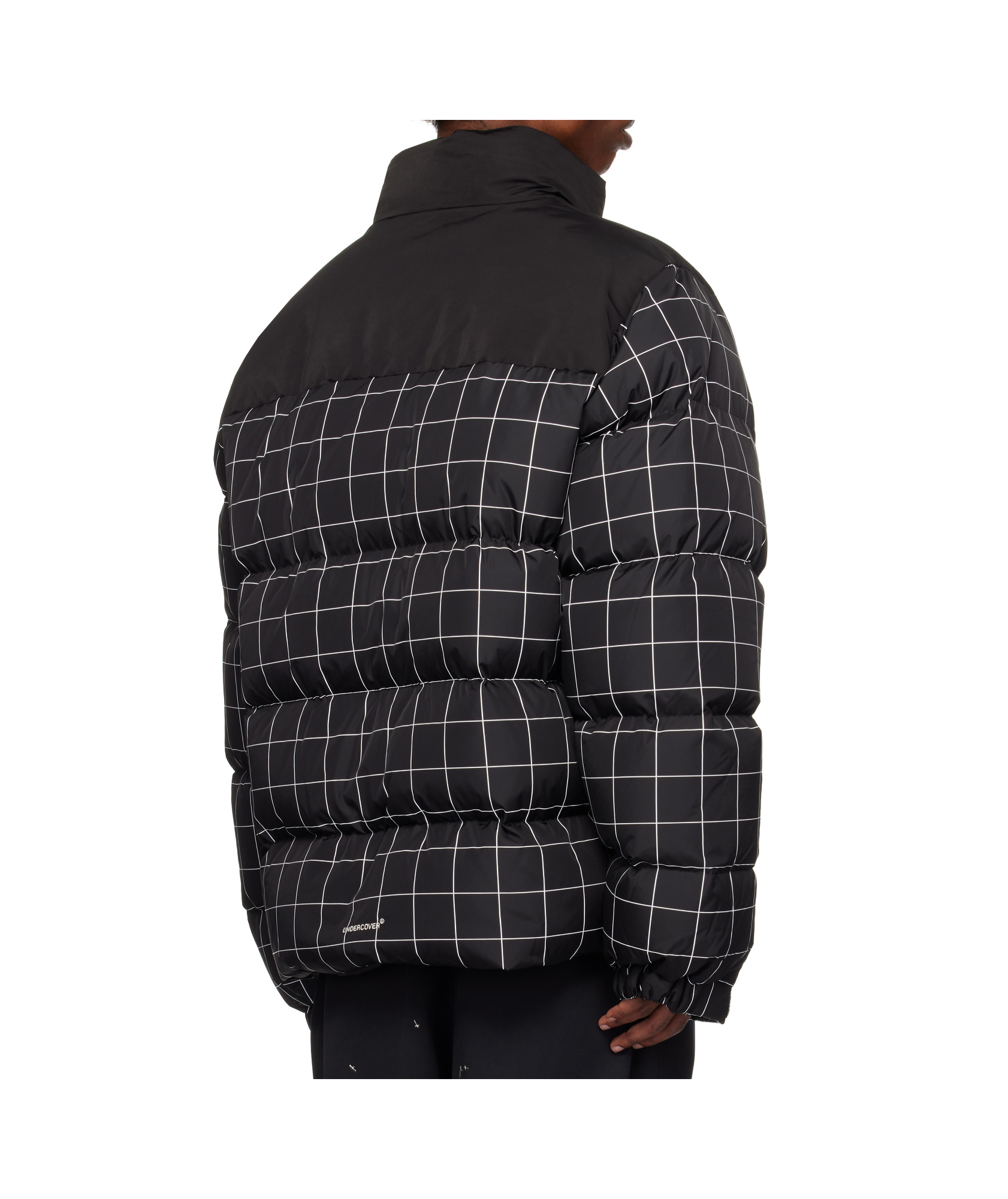 Undercover Checked Padded Jacket In Black