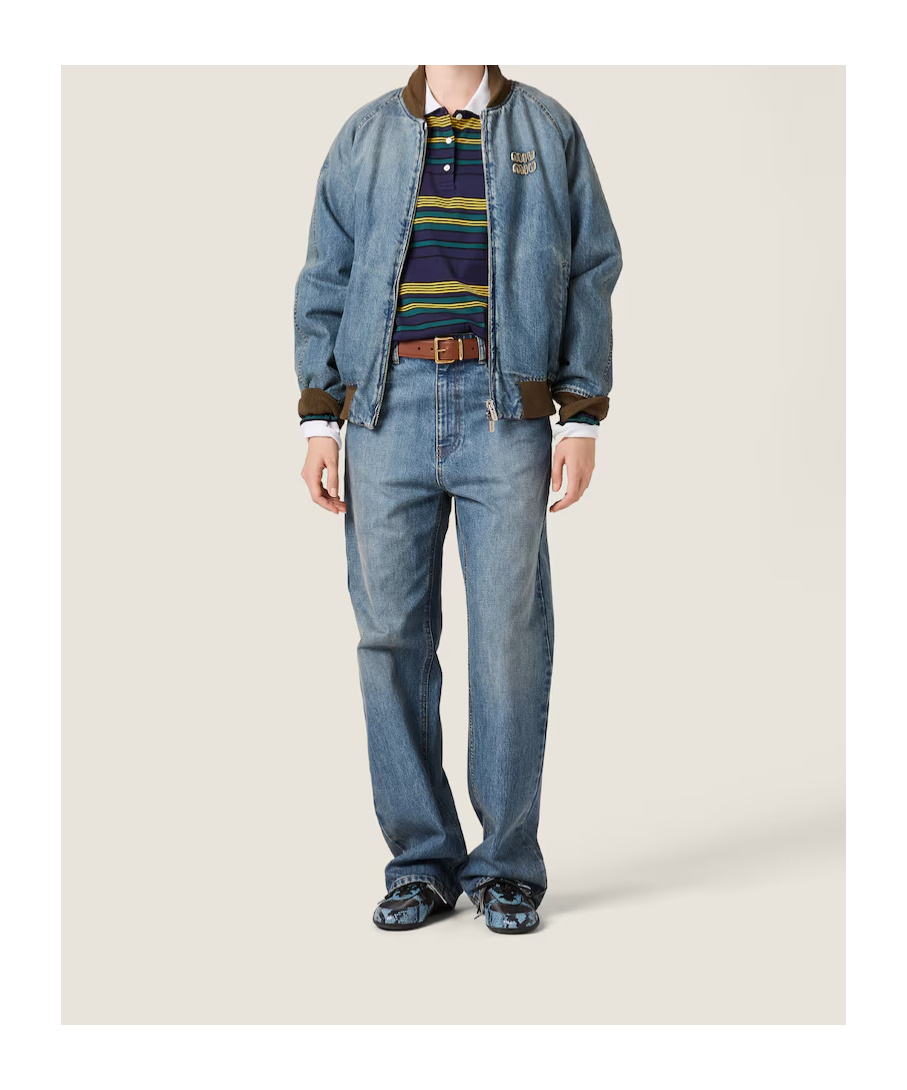 Miu Miu Denim Trousers In Blue