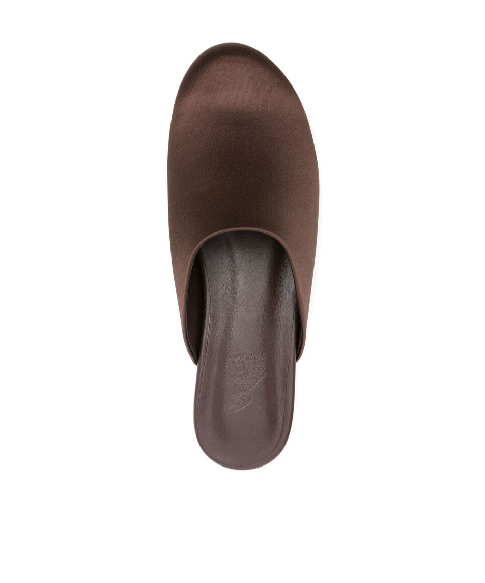 Shop Ancient Greek Sandals The Satin Slippers In Brown