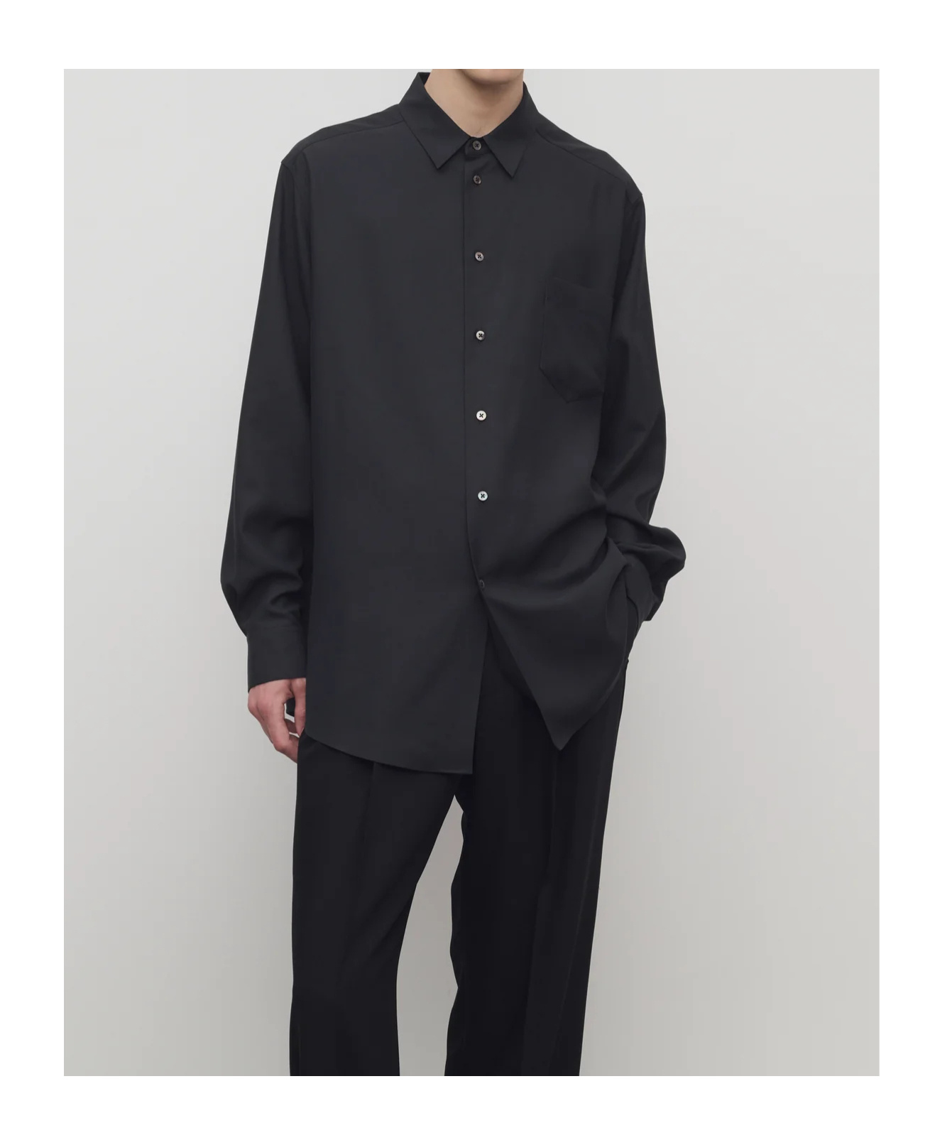 The Row Briar Shirt In Silk In Black