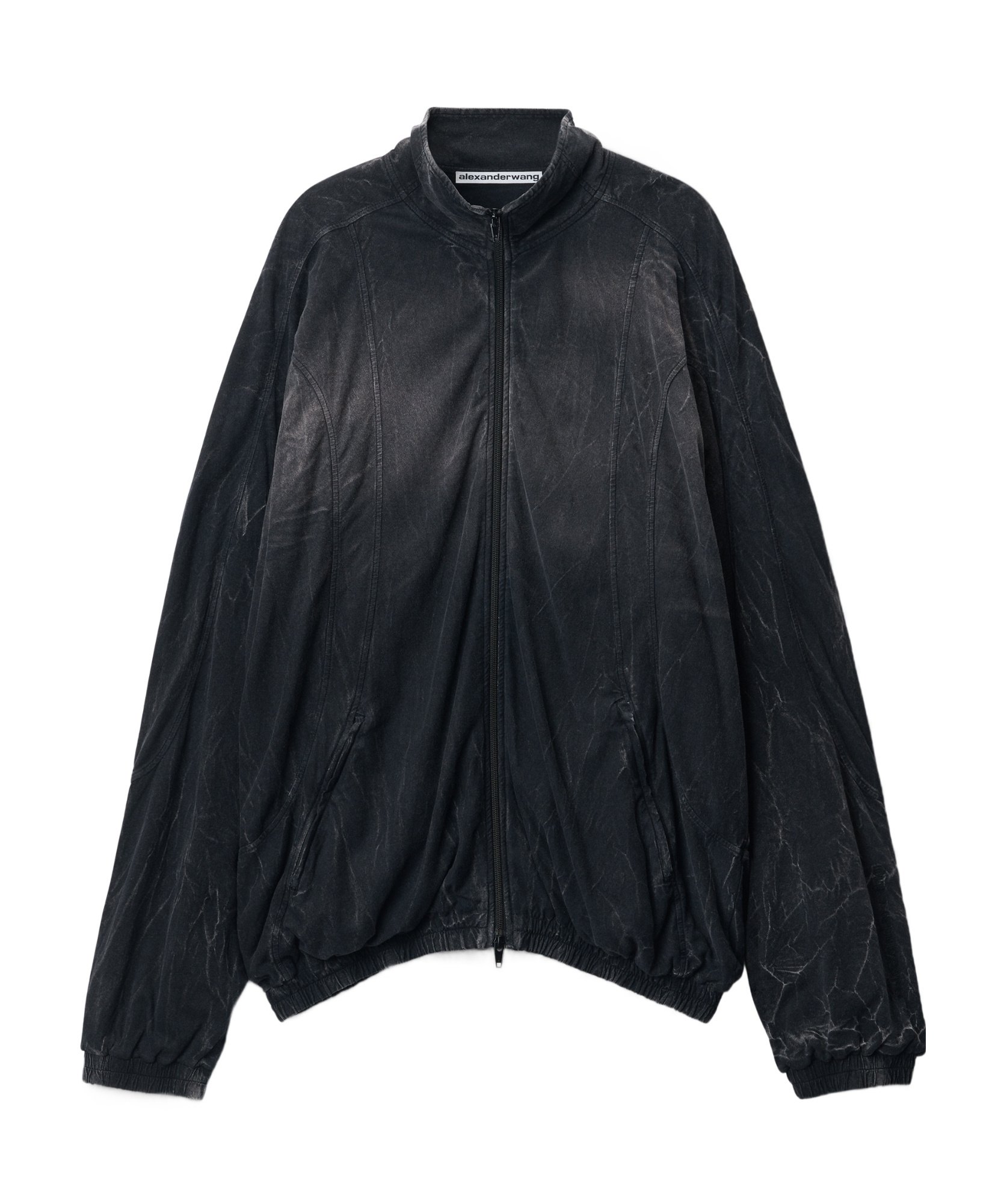 Alexander Wang Pleated Motorcycle Jacket In Black