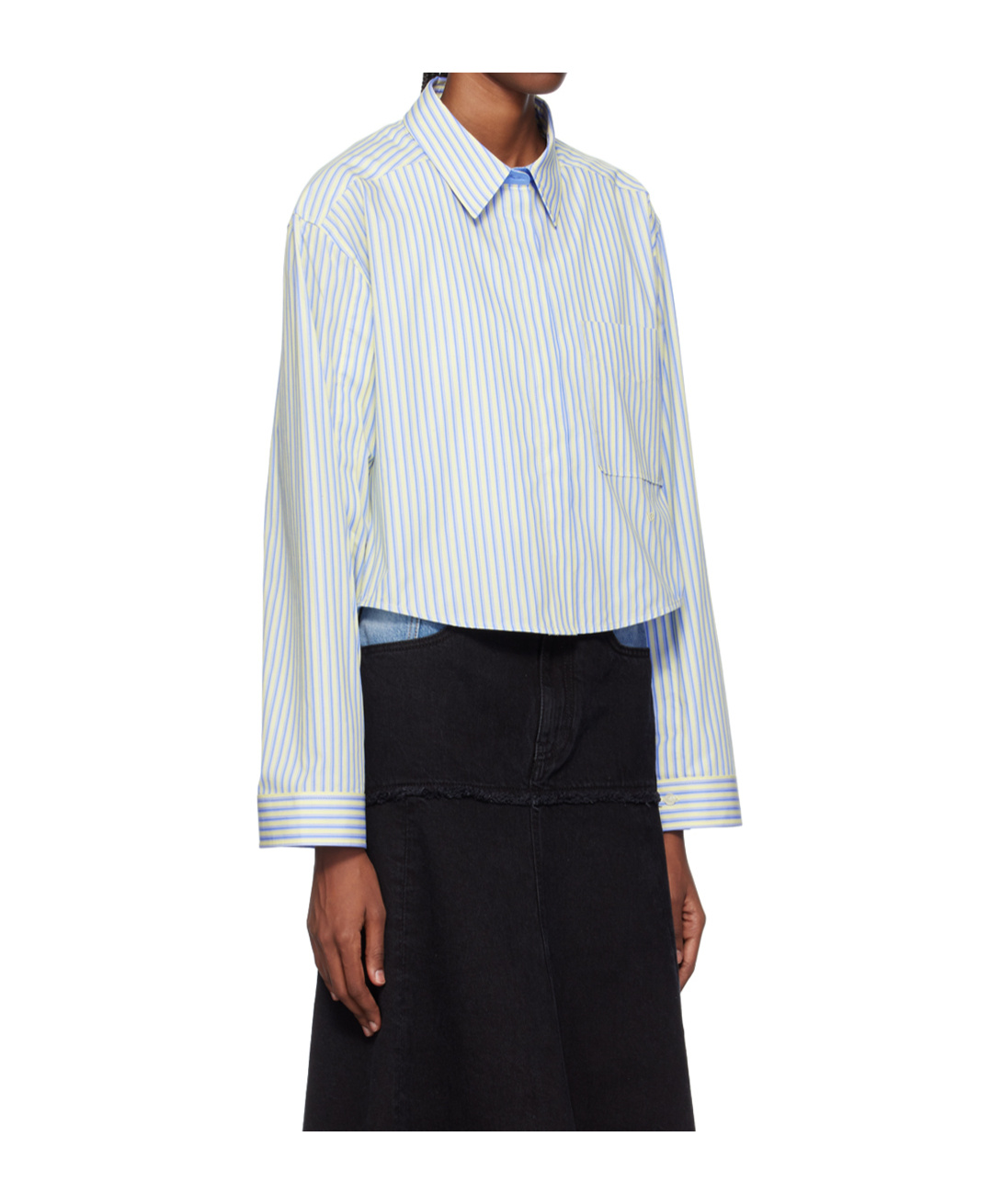 Shop Victoria Beckham Stripe Detail Shirt In Black
