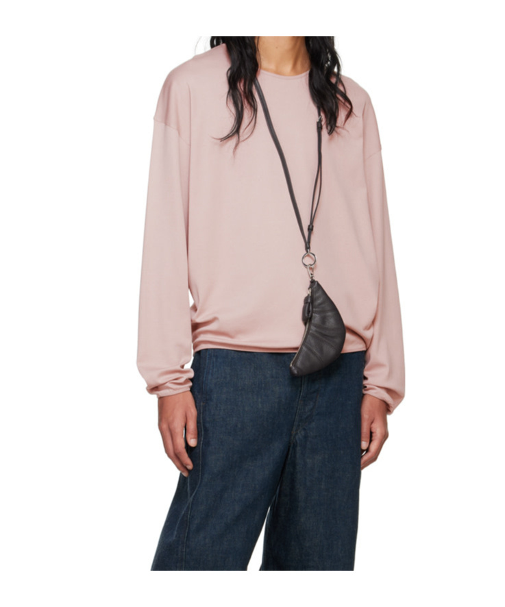 Lemaire Pink Relaxed Long Sleeve T-shirt In Pink