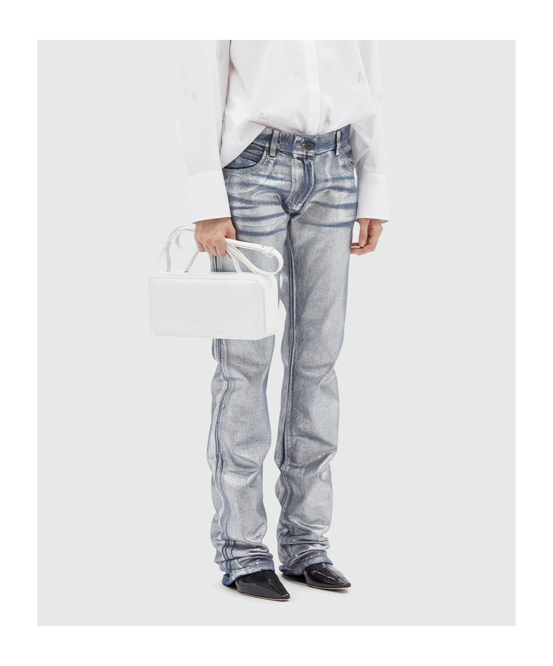 Msgm Straight-leg Trousers With Finish In Gray