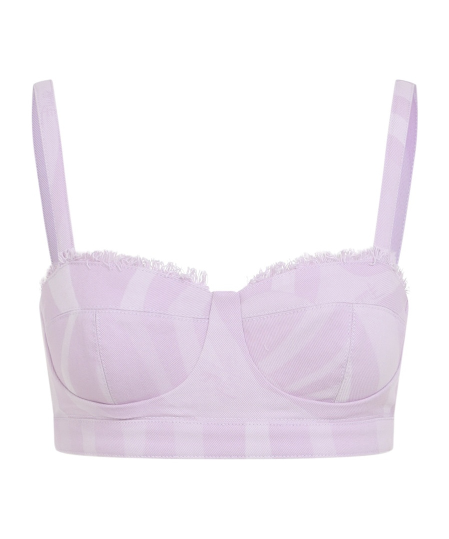Pucci Adjustable Strap Top Frayed Trim In Purple