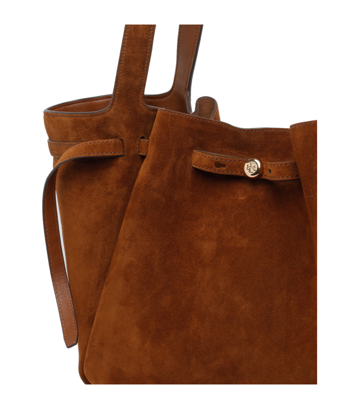 Tory Burch Suede Shoulder Bag Double Handles In Brown