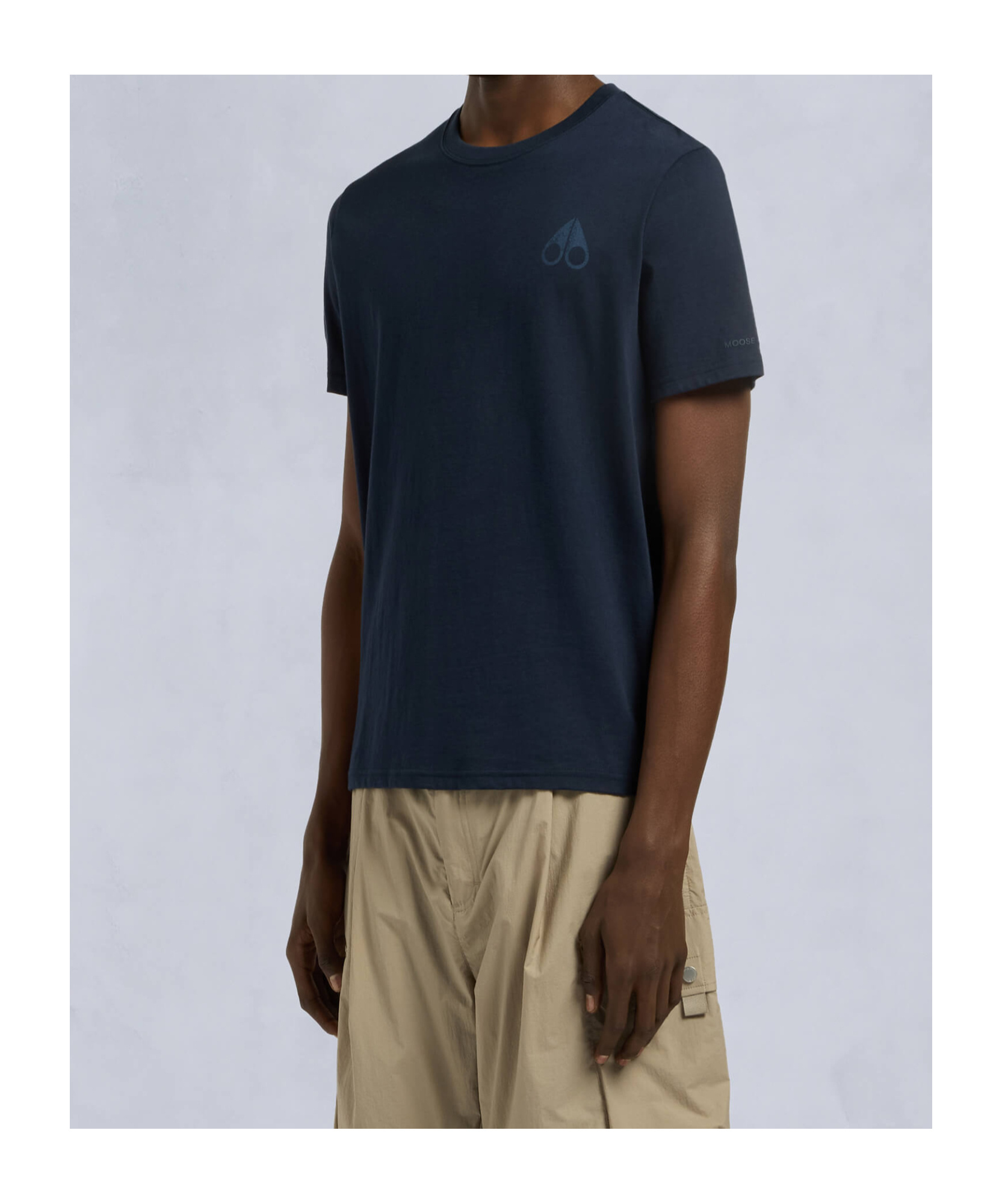 Moose Knuckles Back Print Short Sleeves Crew Neck In Black