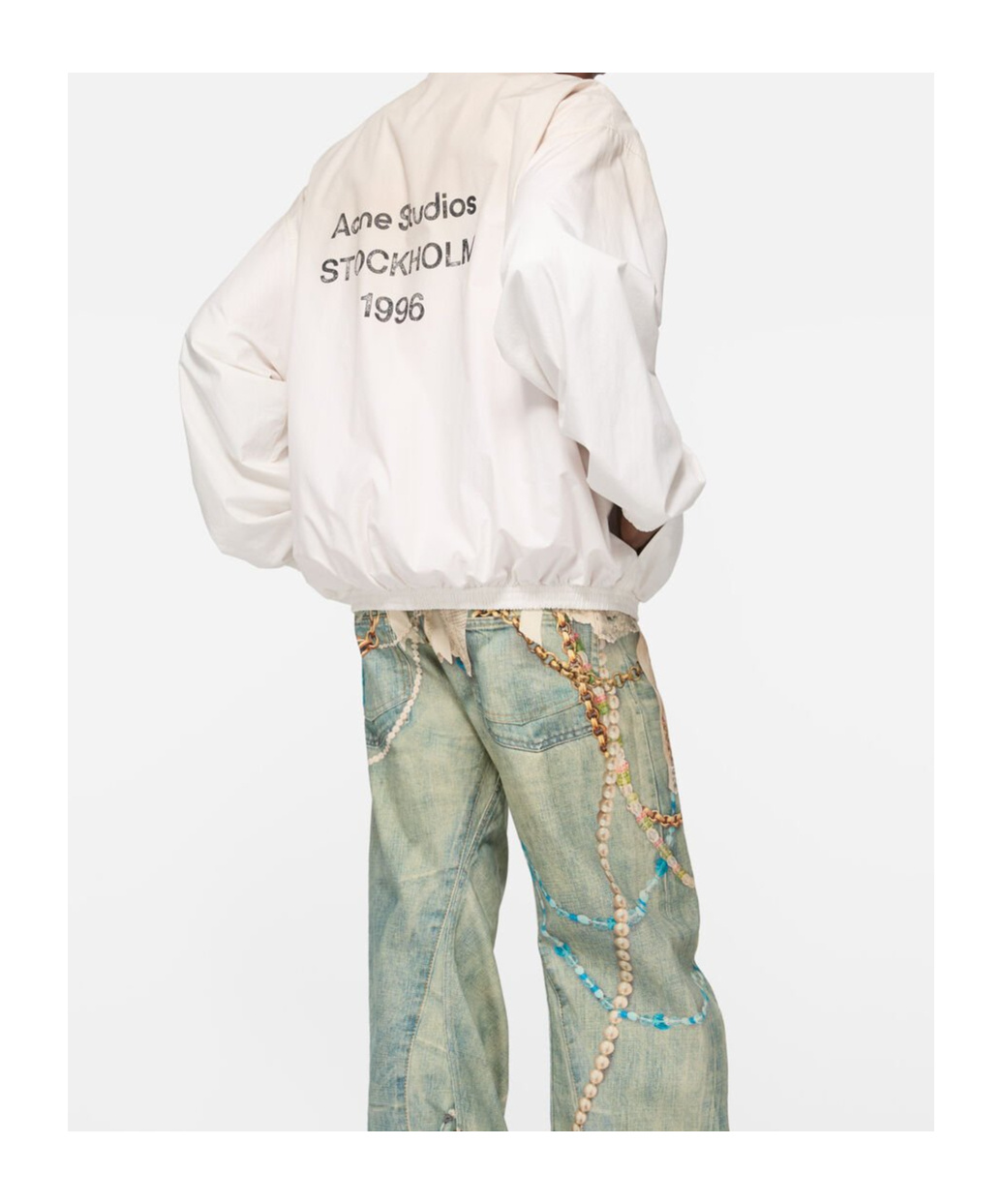 Acne Studios Logo Zip-up Jacket In White