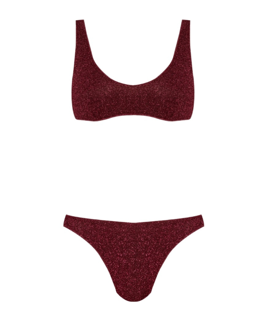 Oseree Wide Strap Two Piece Swimsuit In Purple