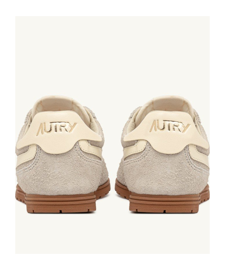 Autry 'windspin Low' Beige Sneaker With Logo On The Side And On The Heel In Suede Man In Neutral