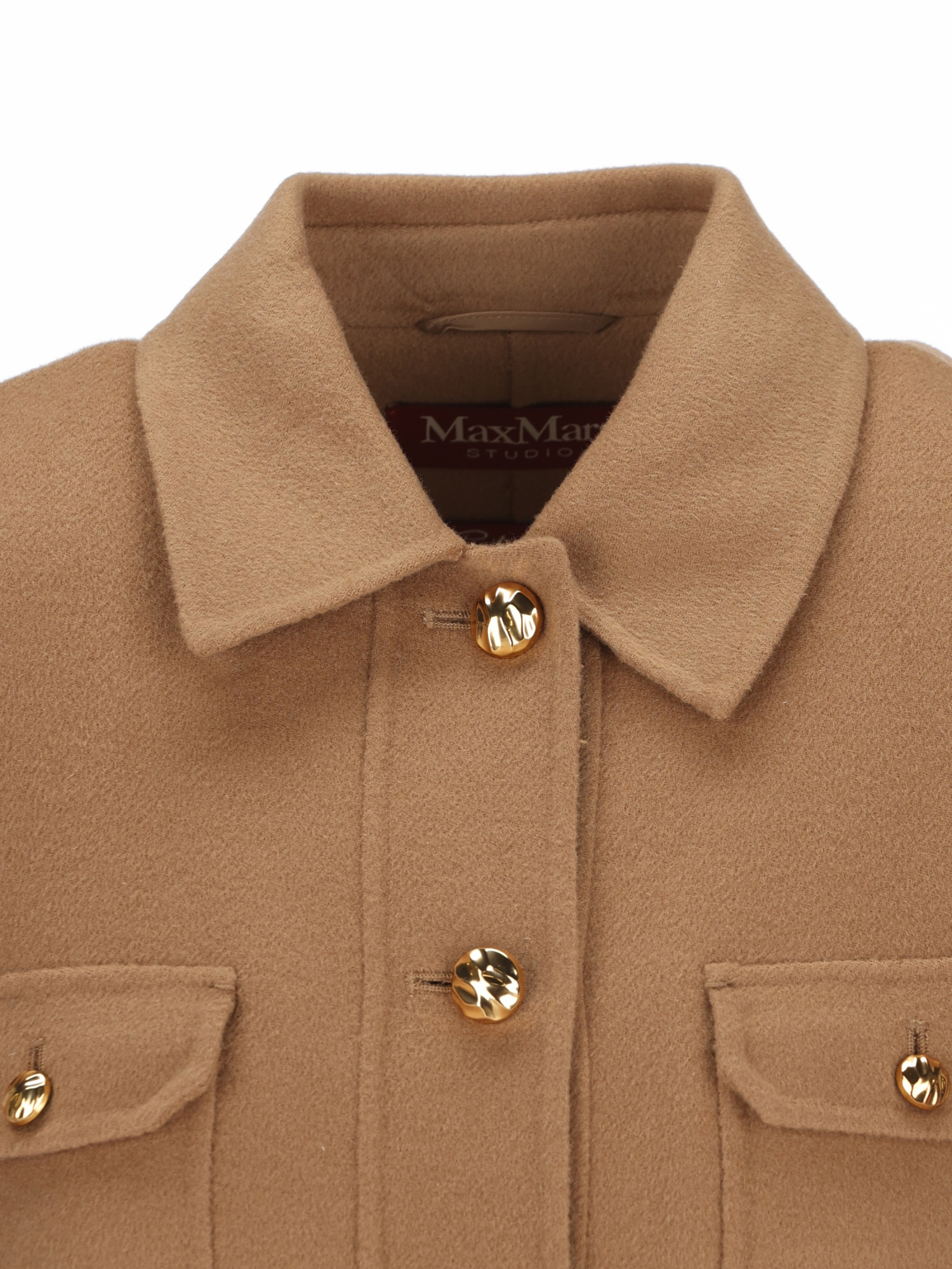 Max Mara Studio Boxy Pocket Jackets In Brown