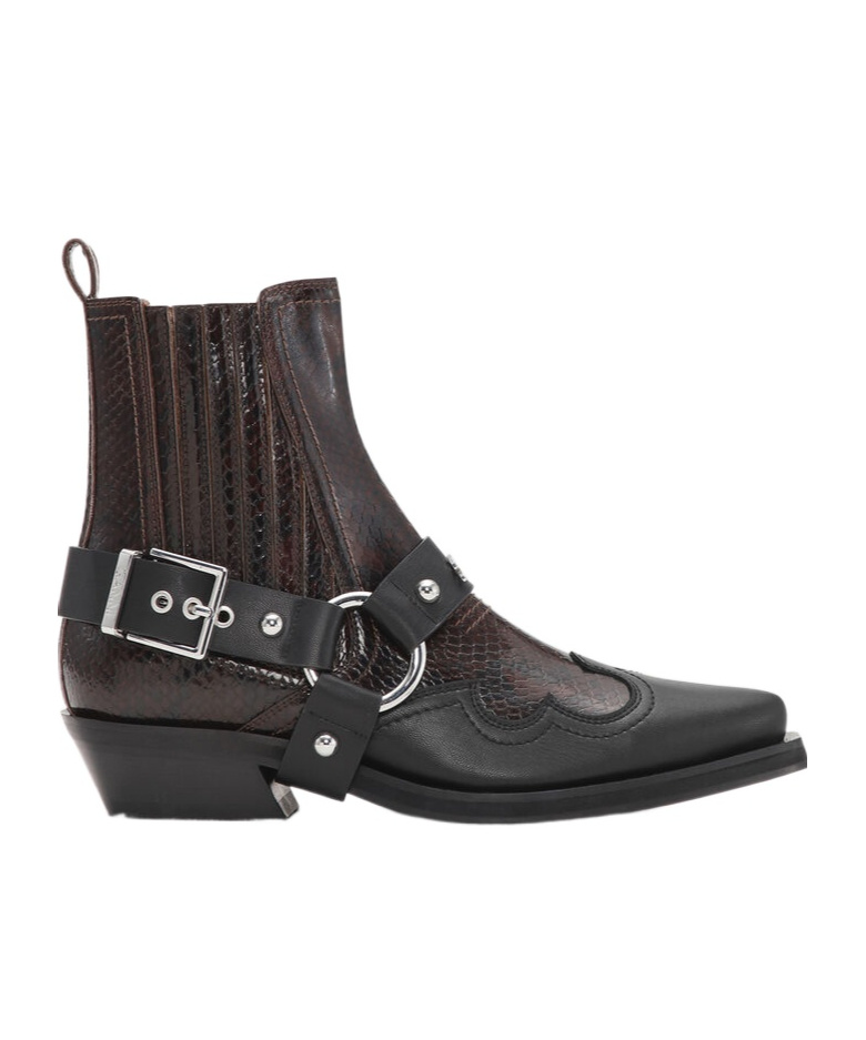 Ganni Chelsea Western Boots In Black