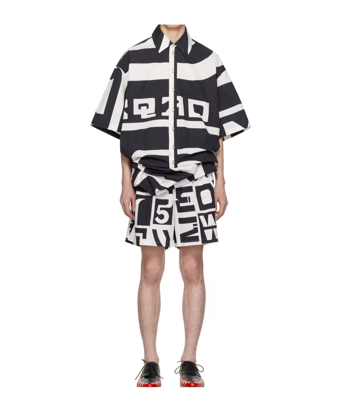 Walter Van Beirendonck Shirt Combi Shorts Playsuit In Multi