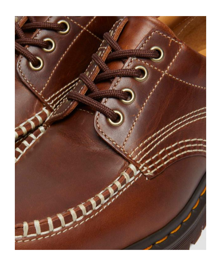 Dr. Martens Lowell Contrast-stitching Derby Shoes In Brown