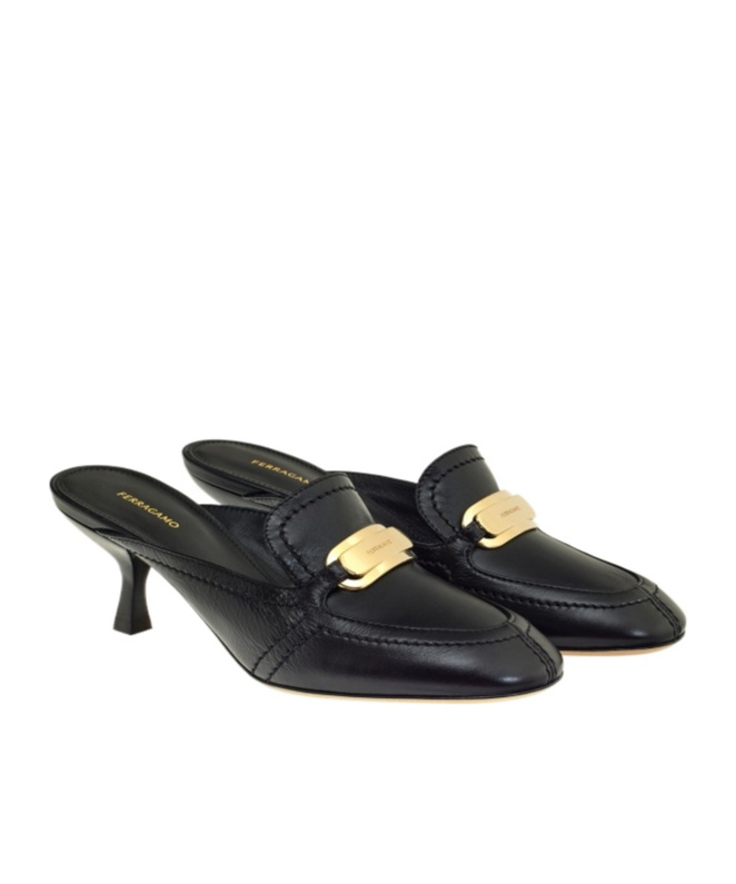 Ferragamo Ophelia 55 Bow-embellished Slingback Pumps In Black