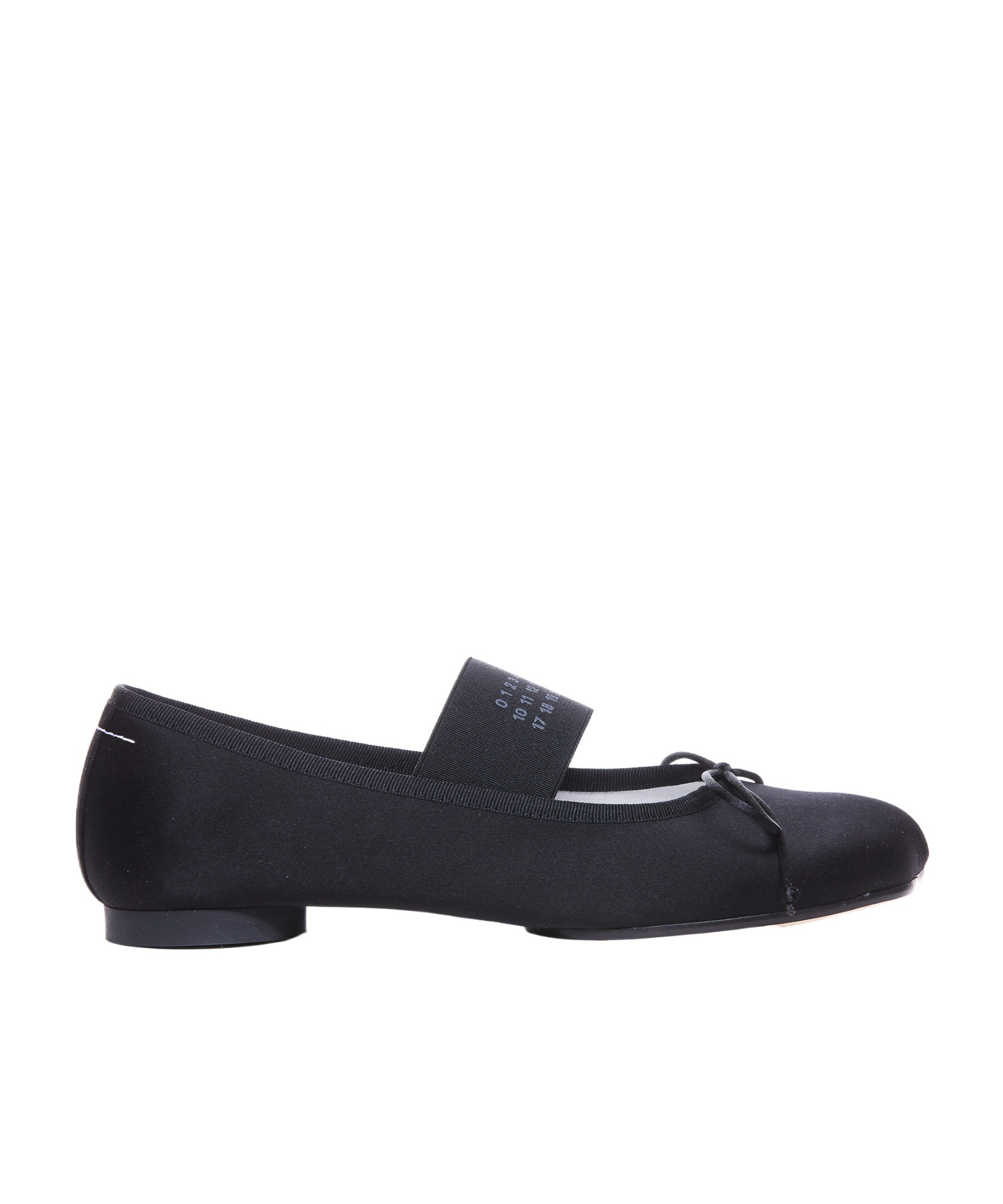 Shop Mm6 Maison Margiela Atomic Satin Ballerina Shoes In Black