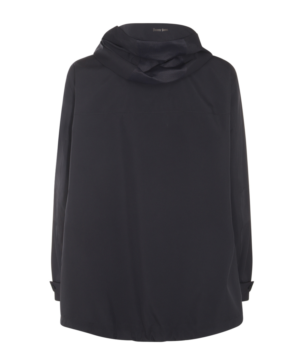 Herno Navy Blue Casual Jacket In Black