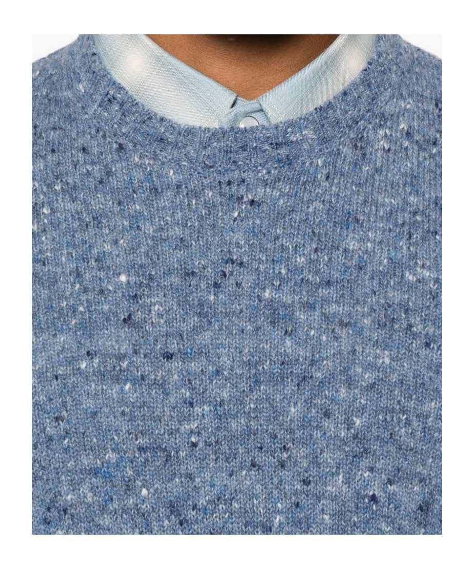 Drumohr Speckled Round-neck Sweater In Blue