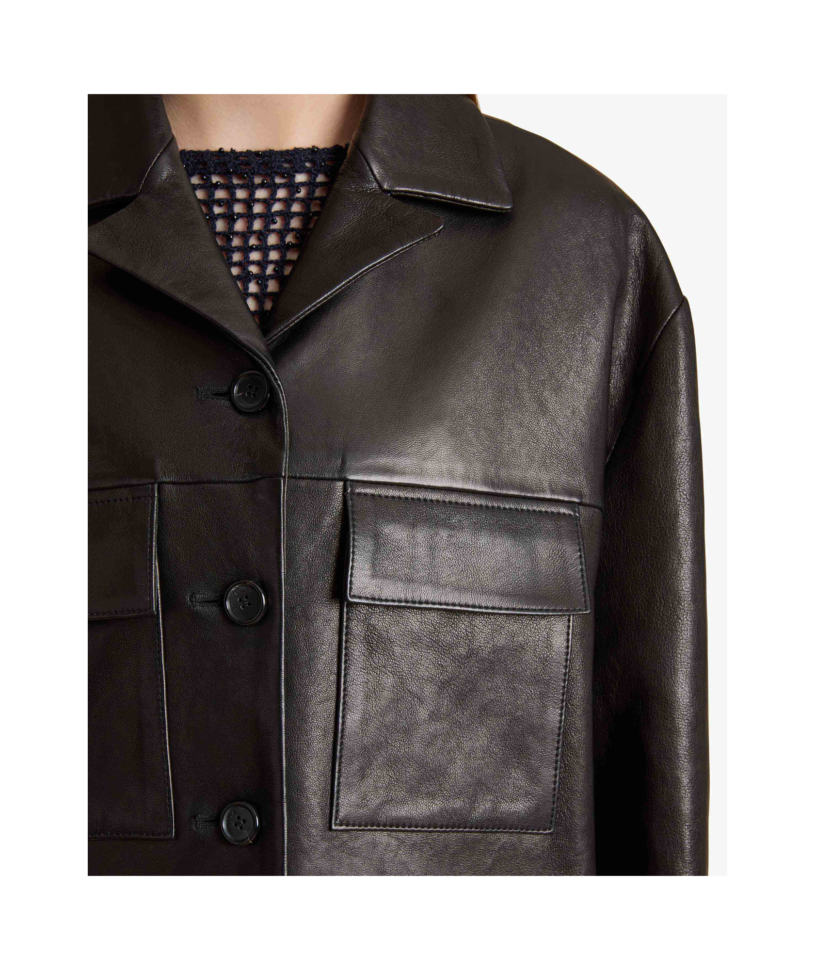 Khaite Morsson Leather Single-breasted Jacket In Black