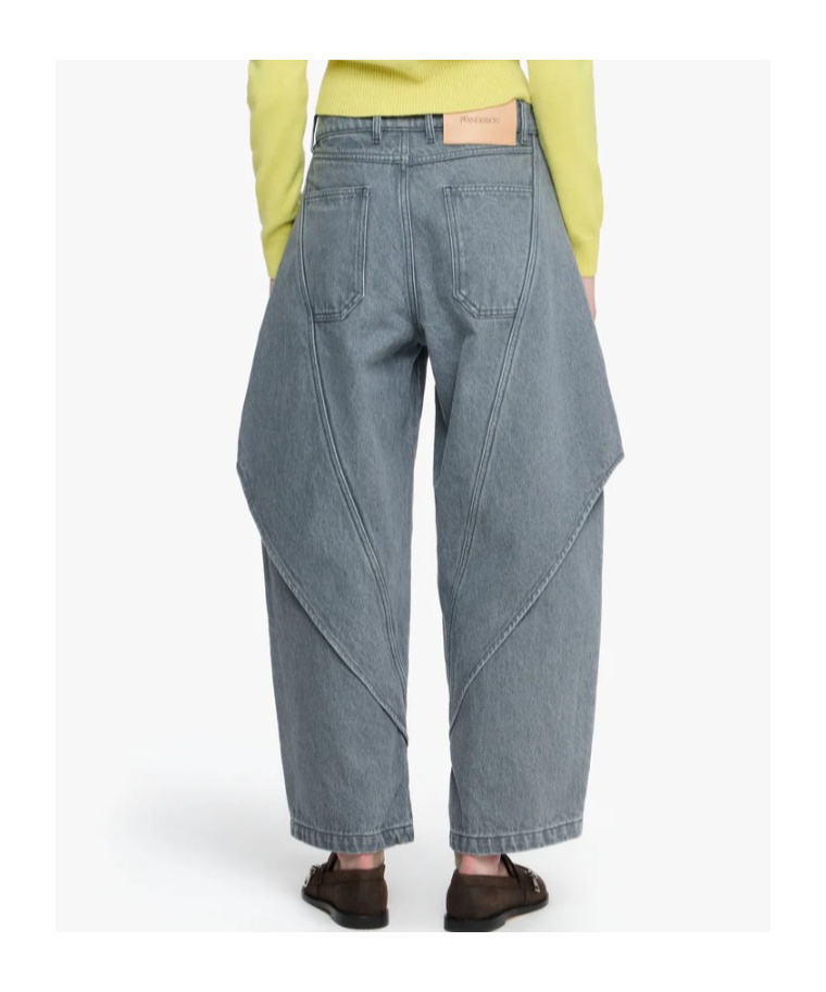 Junya Watanabe High-waisted Wide-leg Jeans In Gray