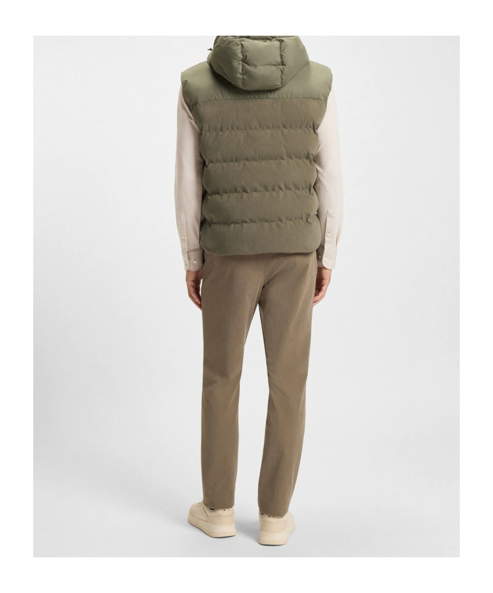 Hugo Boss Hooded Panelled Gilet In Green