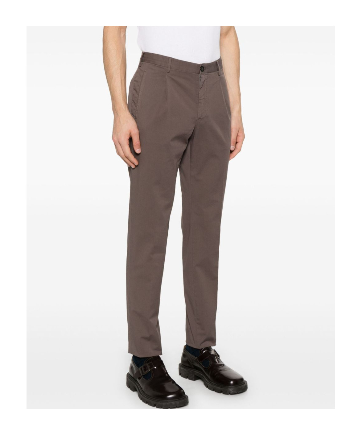 Incotex Tapered Trousers In Brown
