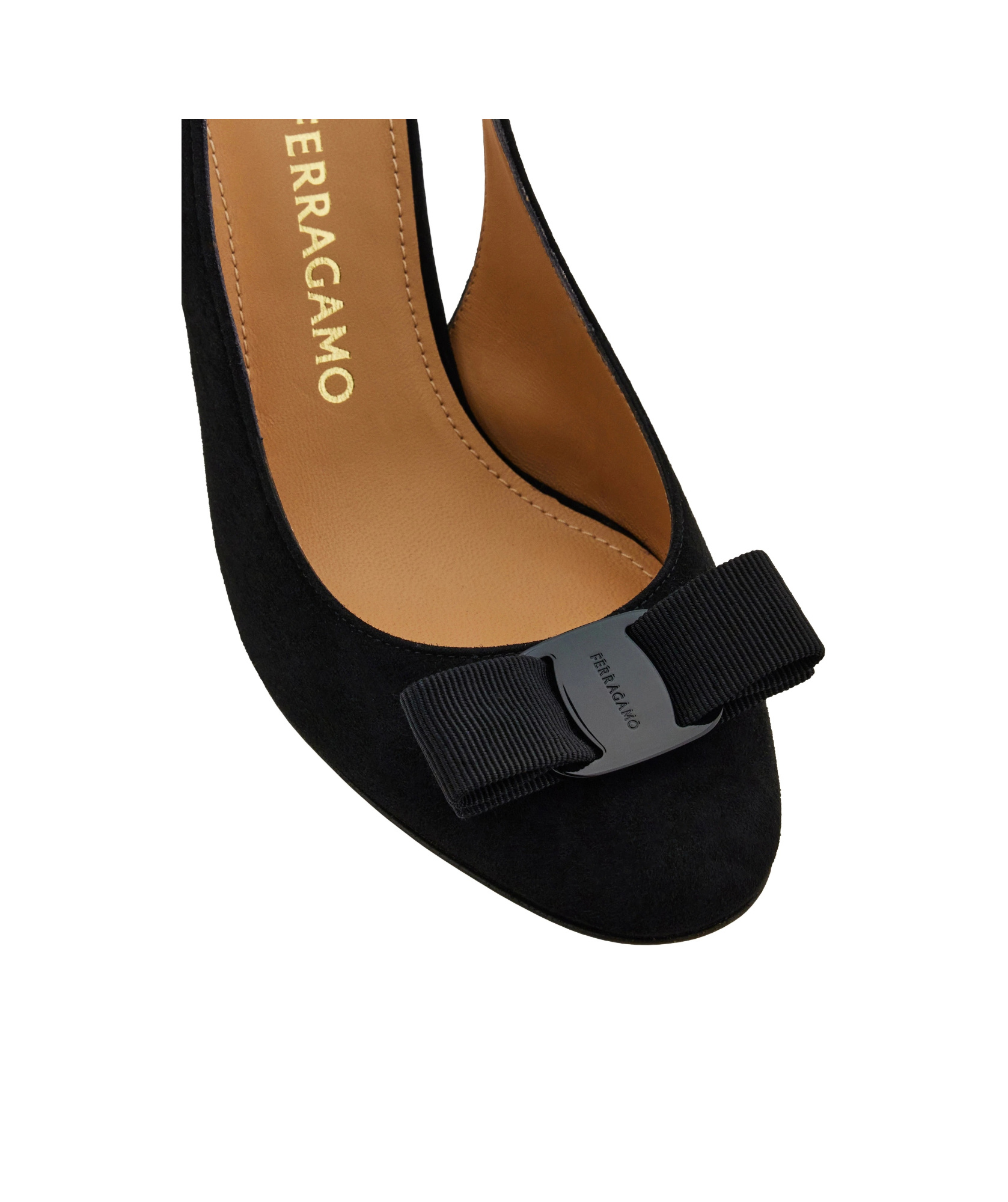 Ferragamo 90mm Vara Bow-detail Slingback Pumps In Black
