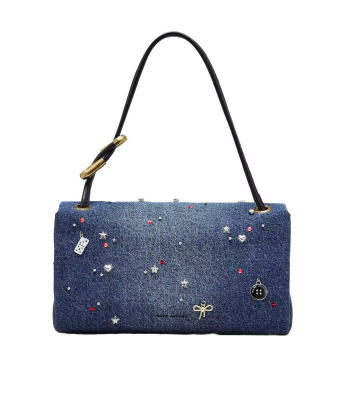 Marc Jacobs The Trinket Charm Denim Large Dual Bag In Blue