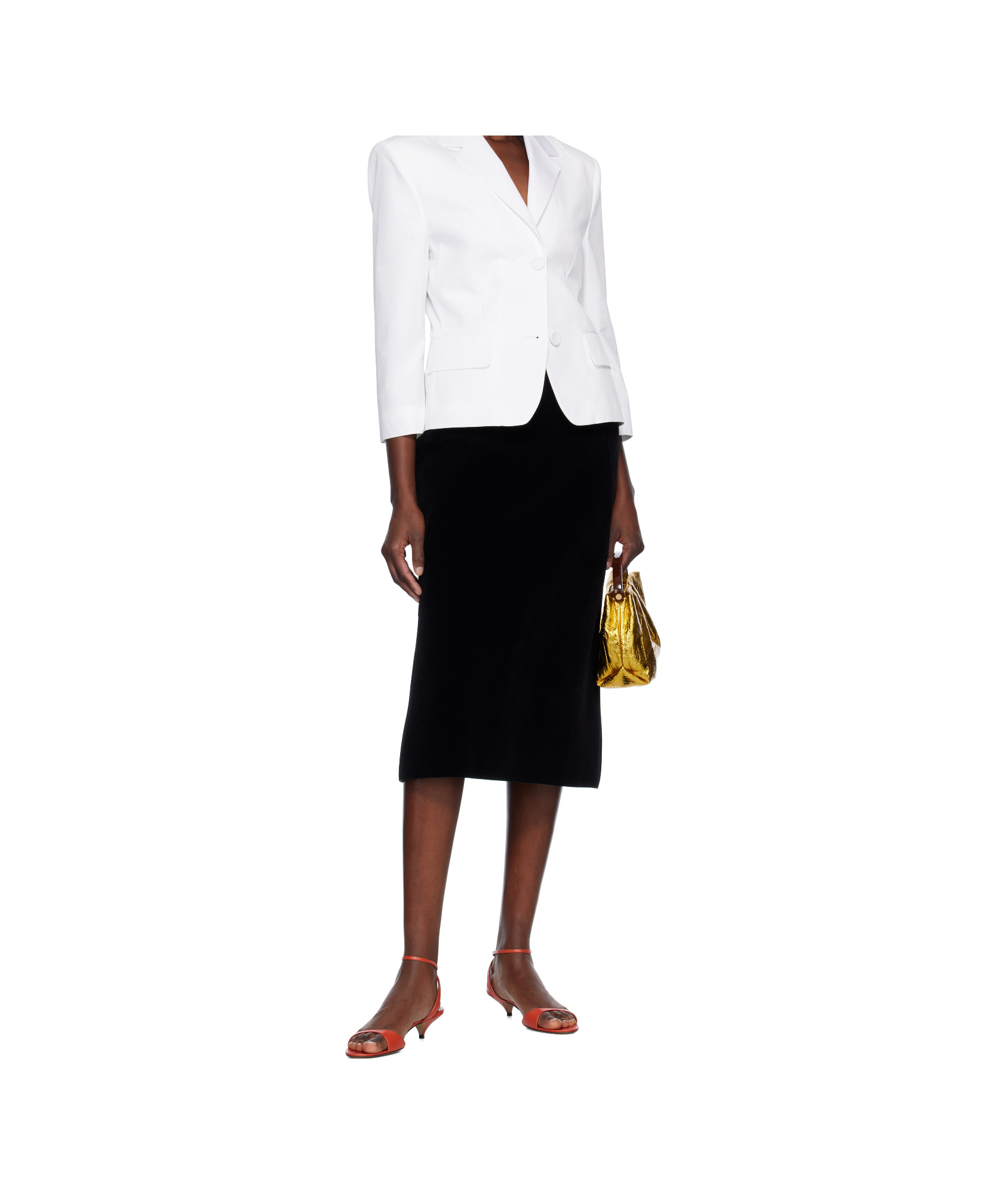Marni White Poplin Baby Single Breasted Jacket In Lily White