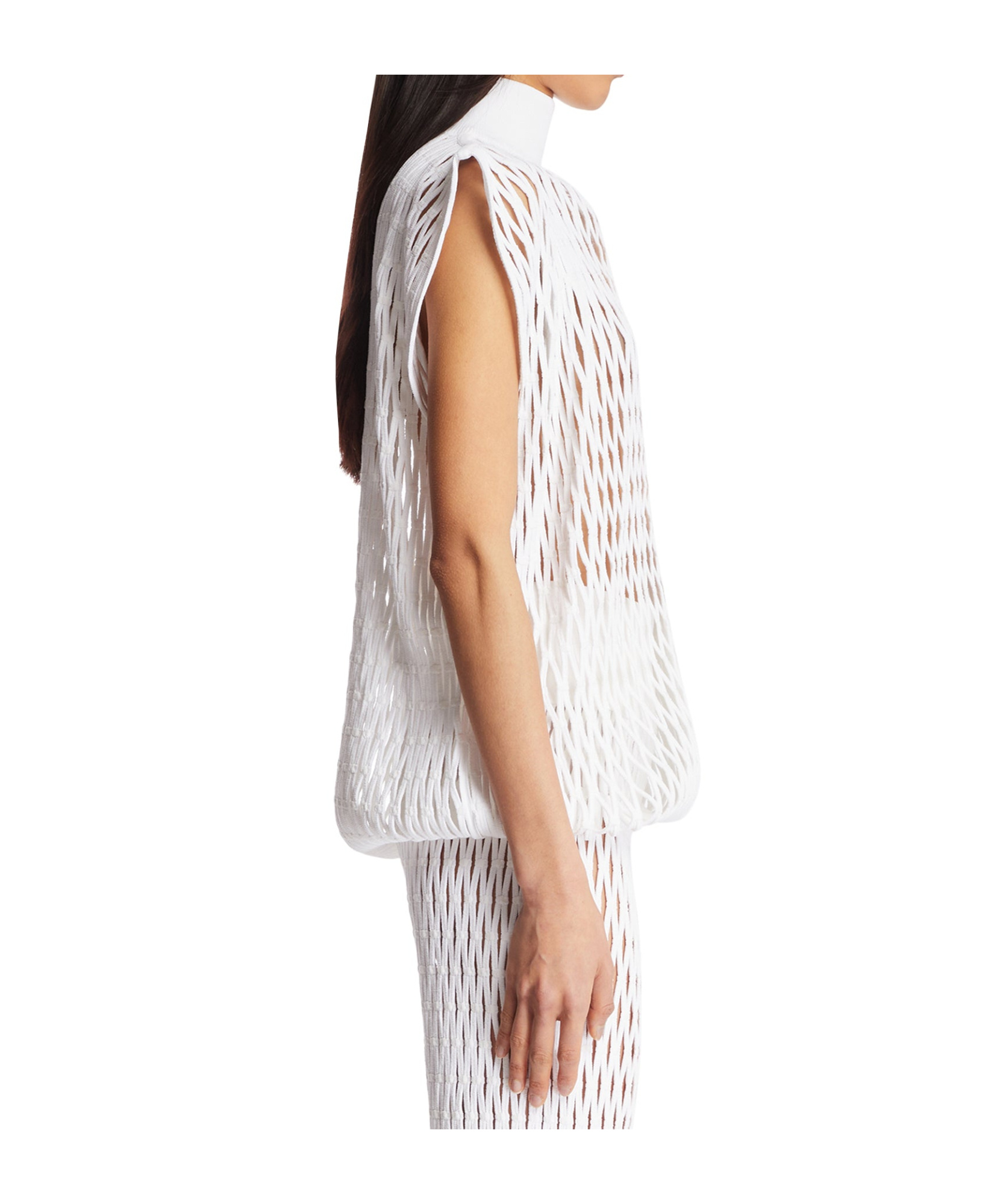 Shop Alaïa Knit Oversized Top In White