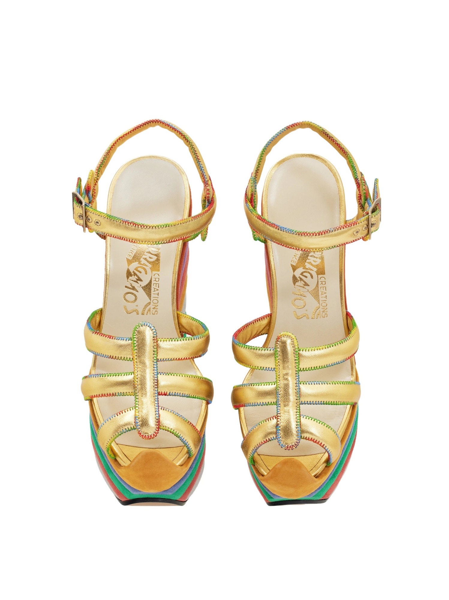 Ferragamo Rainbow Future Platform Sandals In Multi