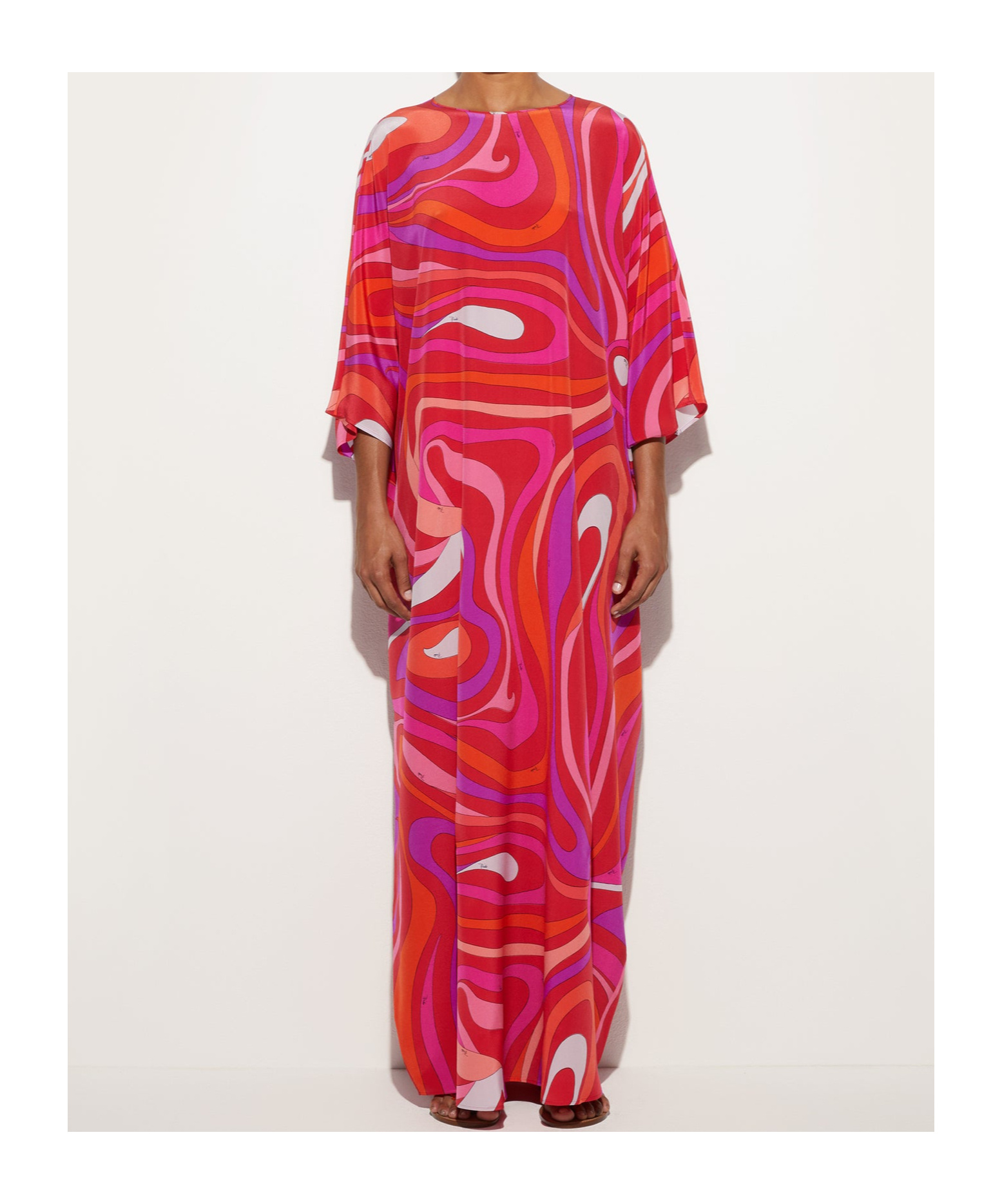 Emilio Pucci Marmo Print Silk Kaftan
