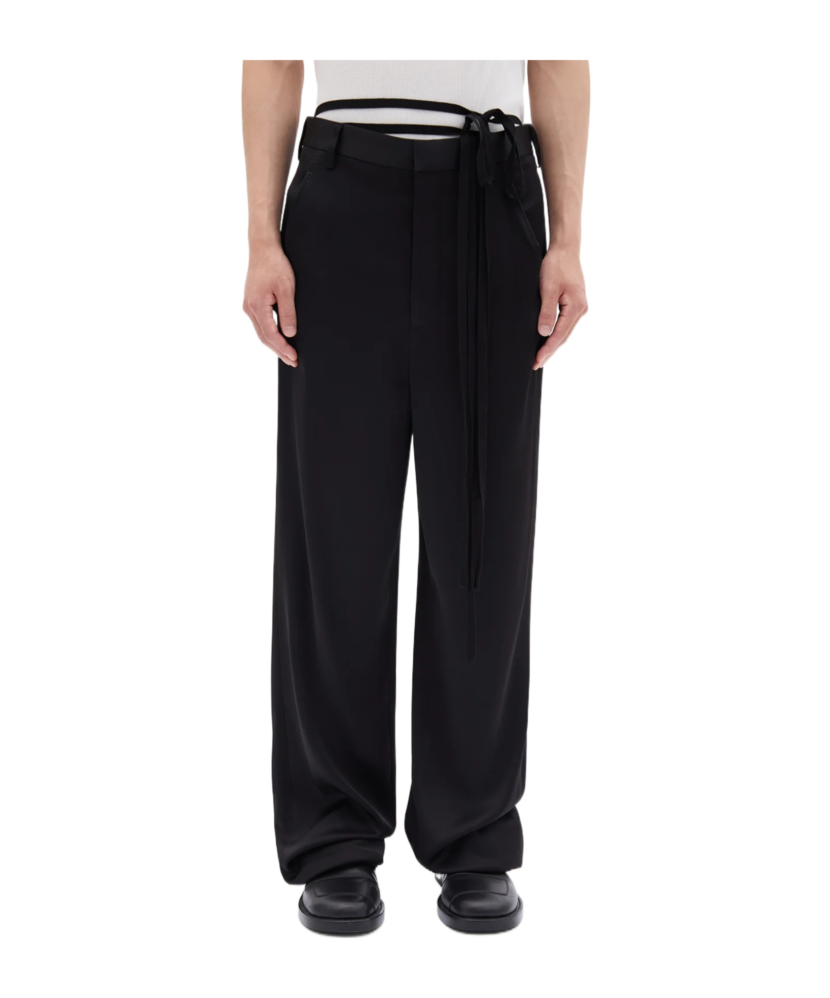 Ann Demeulemeester Pleated Zipper Casual Pants In Black