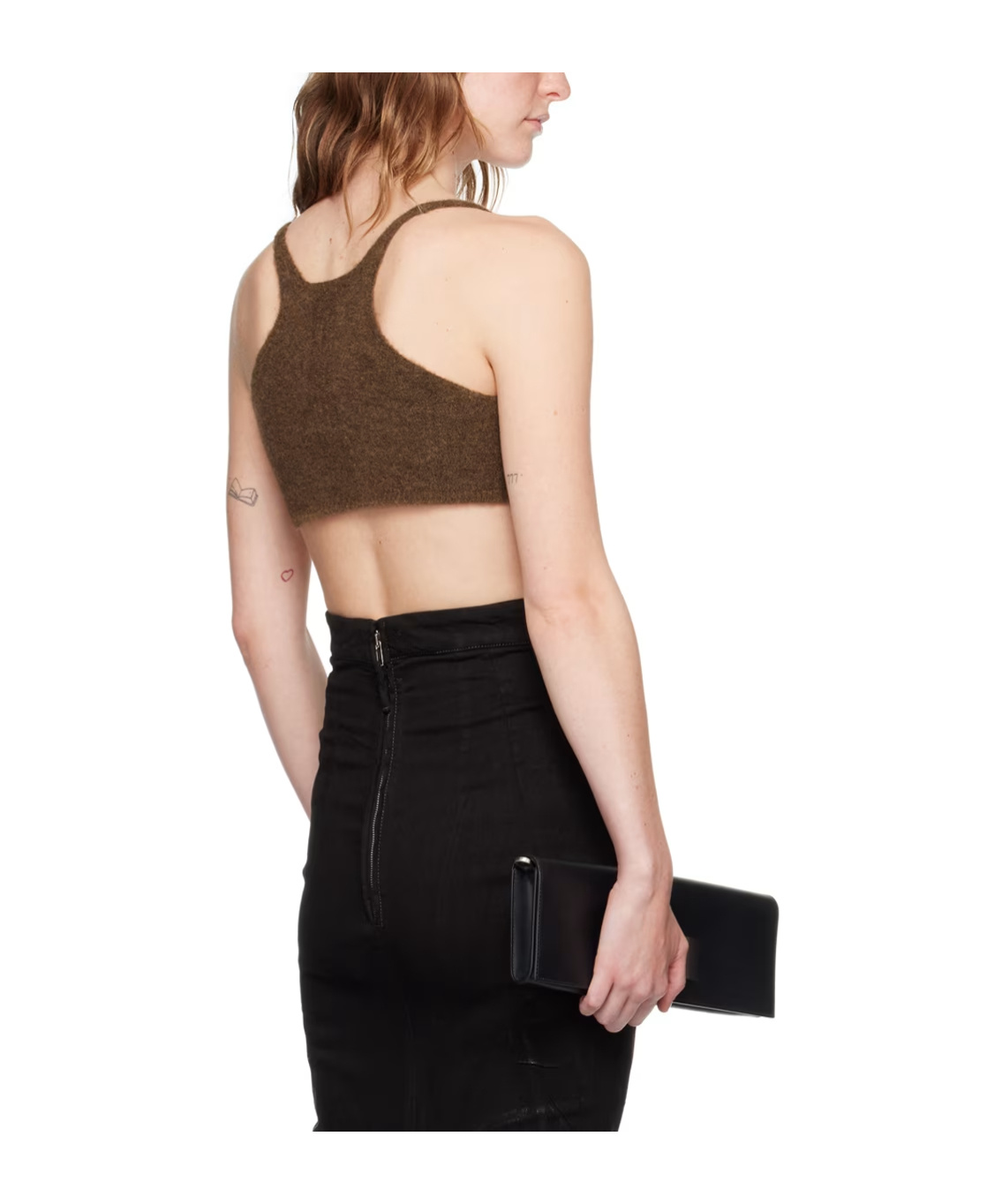 Rick Owens Brown Porterville Unhorny Tank Top In Black