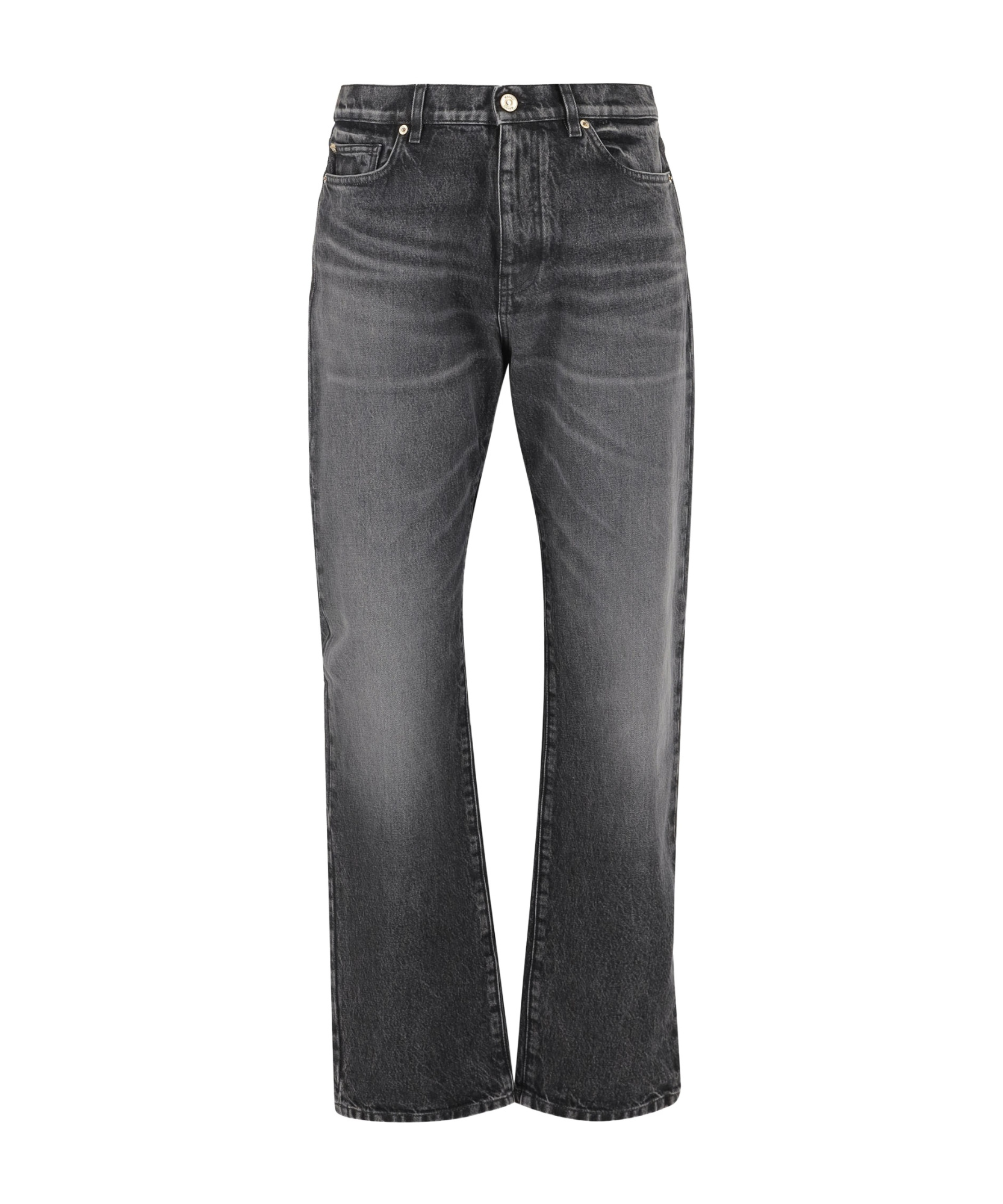 Versace Logo-patch Straight-leg Jeans In Black