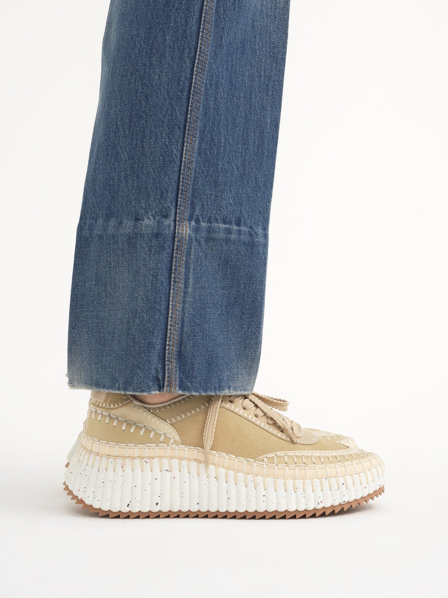 Chloé Baskets Nama Femme Beige Taille 41 100% Polyester In White