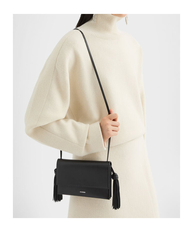 Jil Sander Tasseled Leather Shoulder Bag