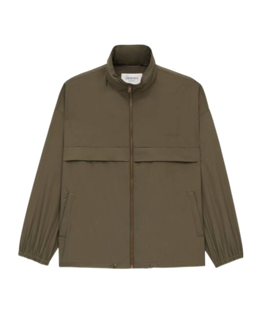 Saint Laurent Water-repellent Windbreaker Jacket In Green