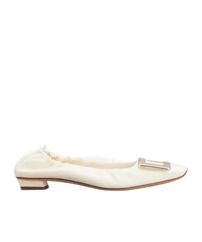 Roger Vivier Belle Vivier Ballet Flats In White