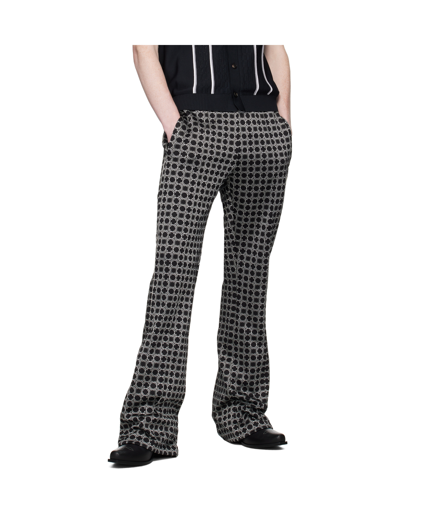 Amiri Black Ma Quad Flare Track Pants In Black
